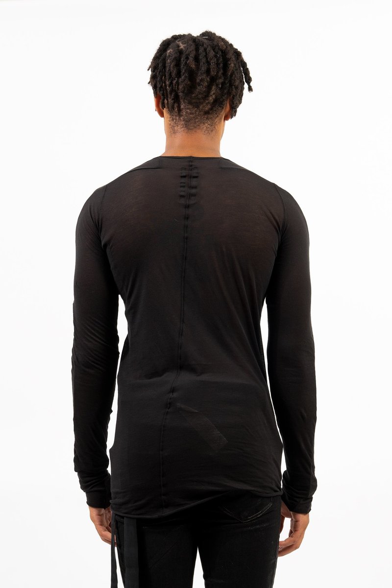 【Rick Owens DRKSHDW】ブラック Scarification 長袖トップス Rick Owens DRKSHDW Women's Scarification Long Sleeve T-Shirt