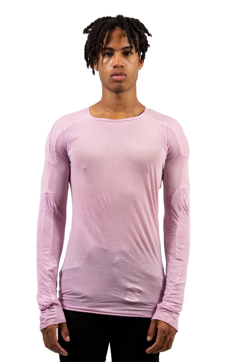 Rick Owens Scarification Longsleeve Tee - Pink | Garmentory
