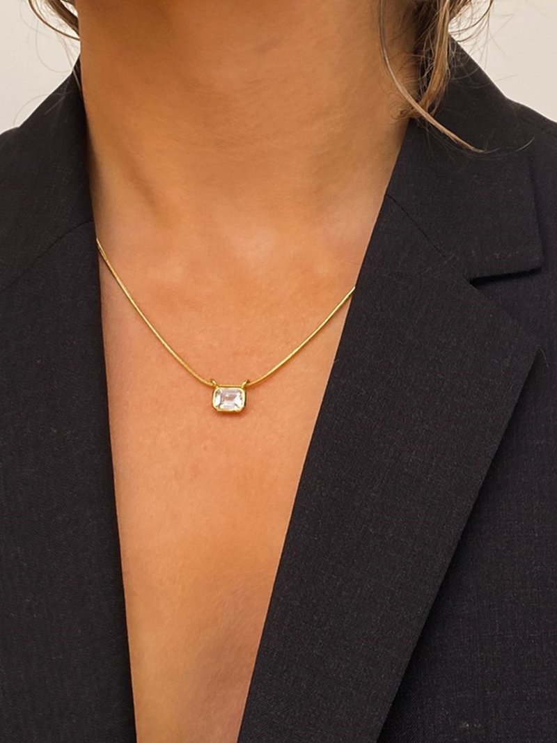 Luv Aj Brigitte Bezel Charm Necklace Gold Garmentory