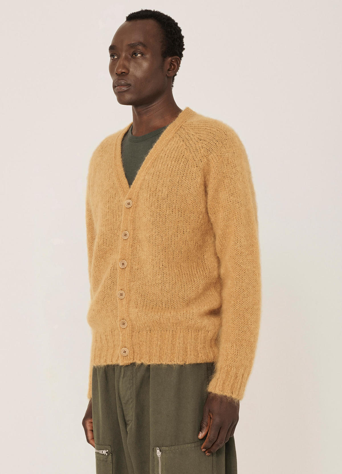 YMC Sid Mohair Cardigan - Camel | Garmentory