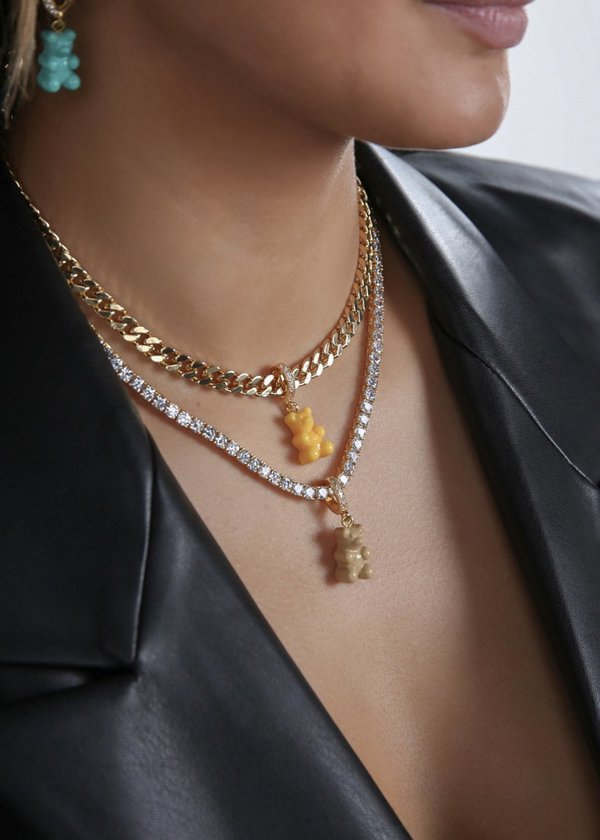 ネックレス・ペンダント Crystal Haze Pave Nostalgia Bear Pendant - Taxi Yellow Crystal Haze Nostalgia Bear Pendant Pave Connector - NYC