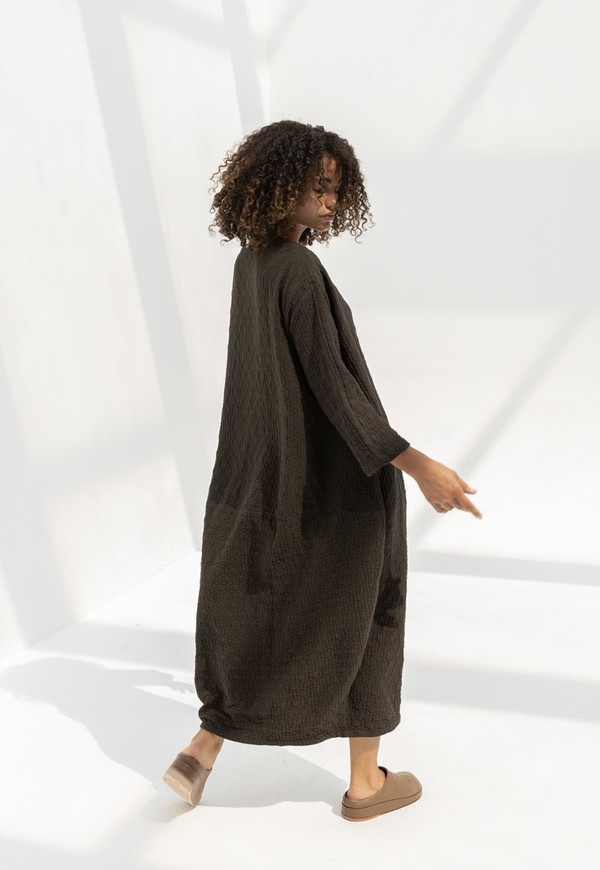 Black Crane Quilted Lantern Dress Dark Grey Garmentory