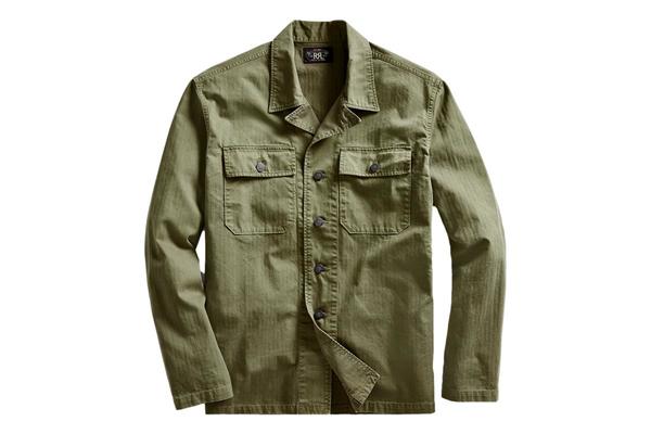 RRL Herringbone Twill Shirt - olive Drab | Garmentory 
