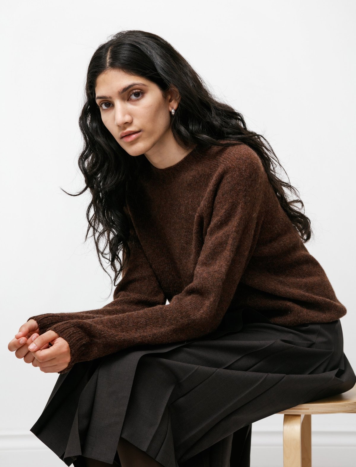 Neighbour Shetland Sweater - Coffee - Image 1 of 4