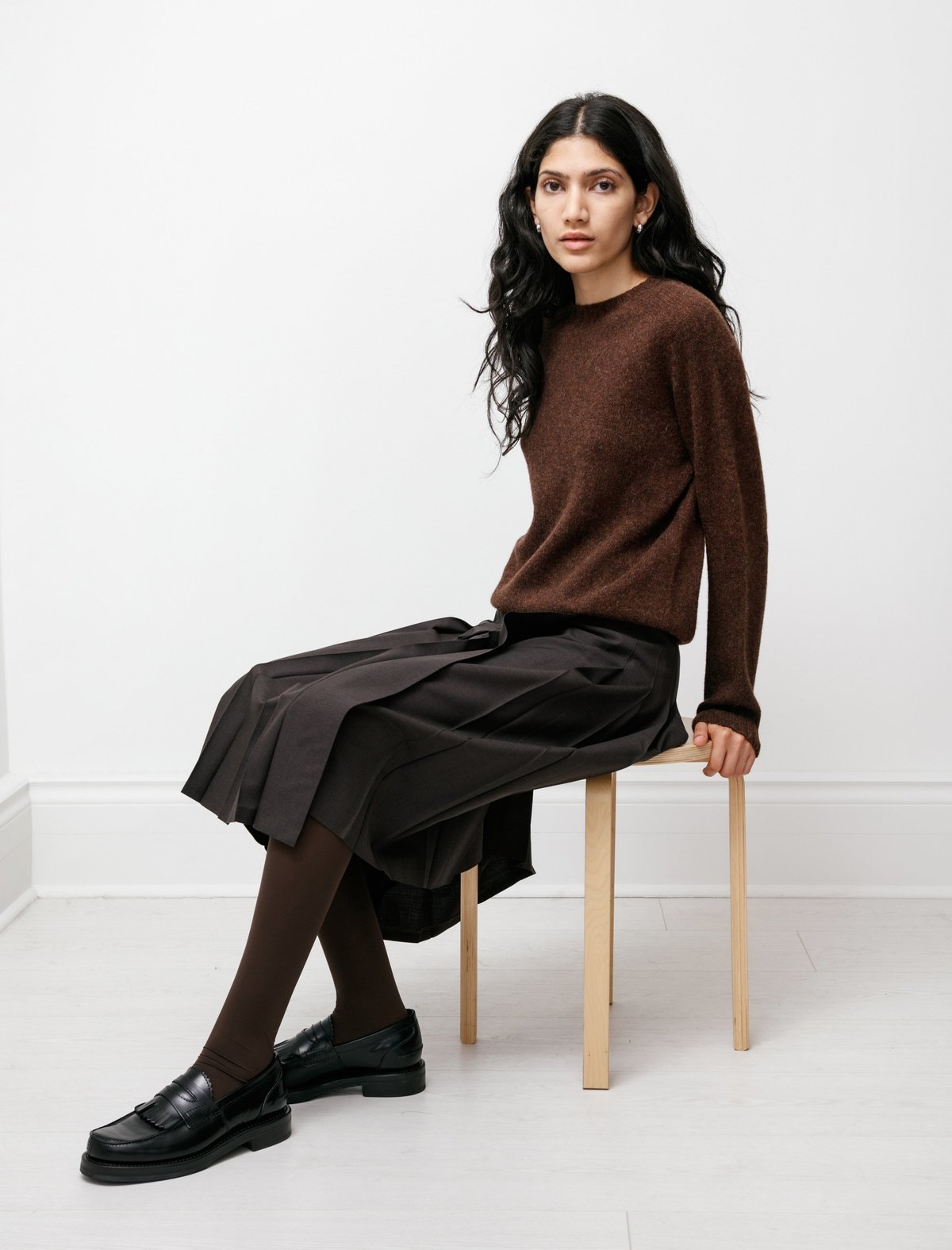 Neighbour Shetland Sweater - Coffee - Image 2 of 4