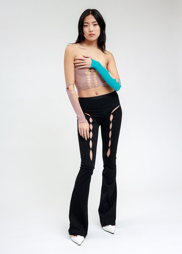 Rui Tea Rose Multi Cutout Tube Top - Beige