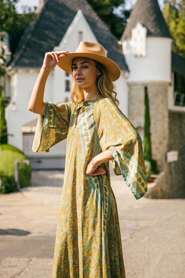 Karma Highway Button Front Kaftan - Multi on Garmentory