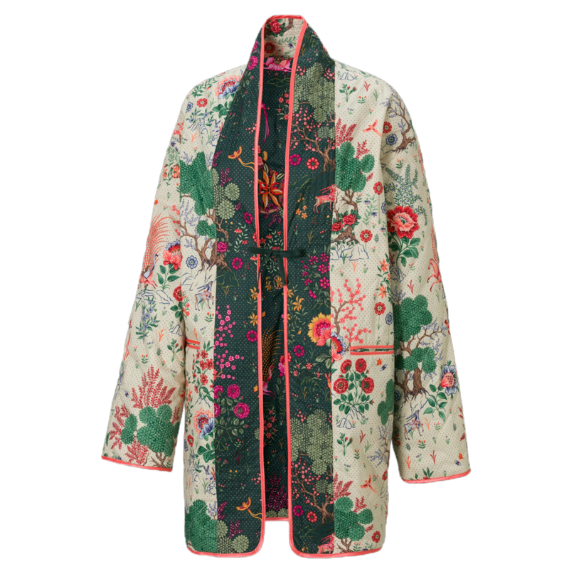 美品 PUMA × LIBERTY Kimono キモノ ガウン コート 花柄 Puma x Liberty Printed Kimono Green Gables Women 532526-80