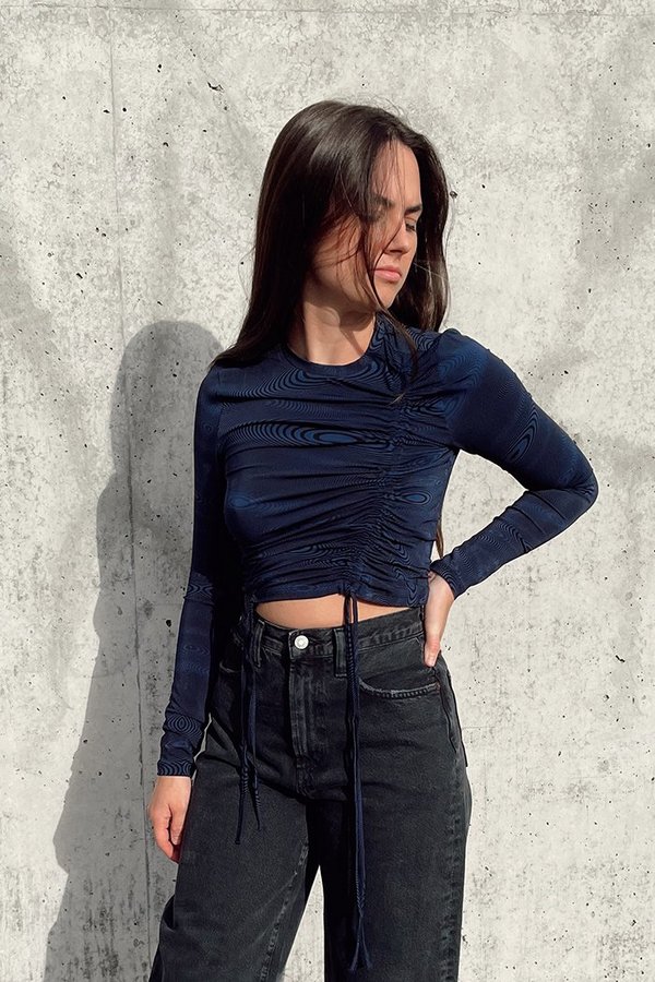 Paloma Wool DARWIN LONG SLEEVE TOP - DARK NAVY | Garmentory