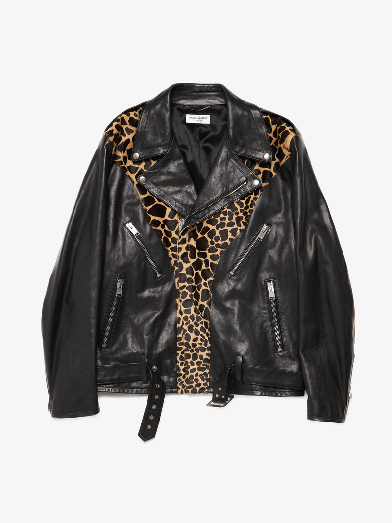 SAINT LAURENT PARIS｜JACKETS (376283 Y197Q 1000) Saint Laurent Leather Jacket, Size 36 IT