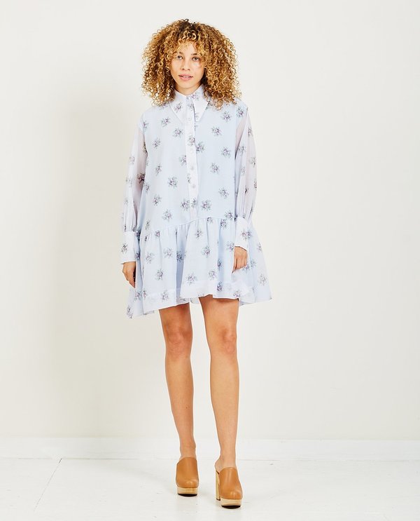 Ganni Organza Dress - Light Blue | Garmentory