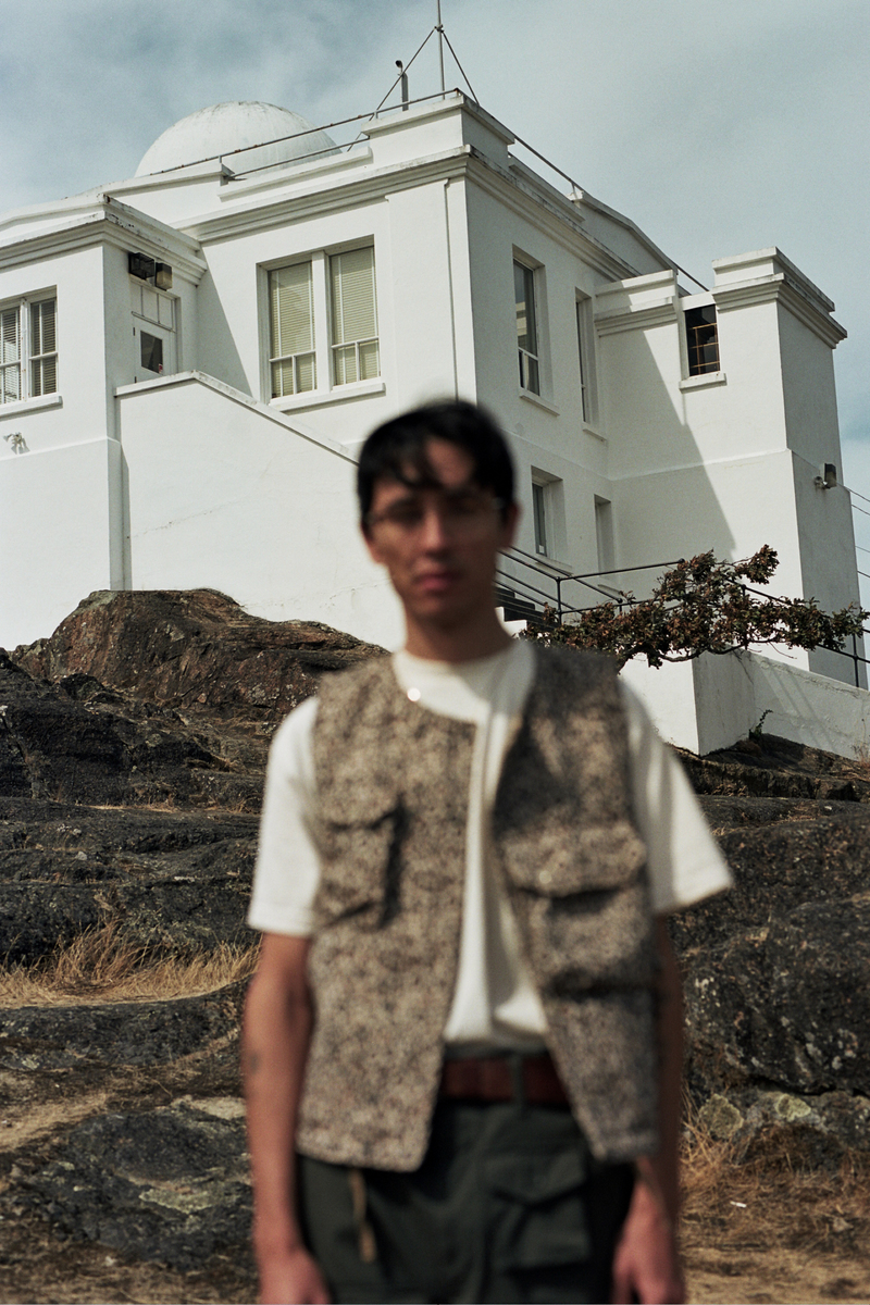 Engineered Garments CP Leopard Jacquard Cover Vest - Beige