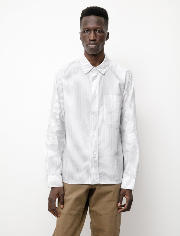 Margaret Howell MHL Painters Cotton Linen Shirt - White | Garmentory