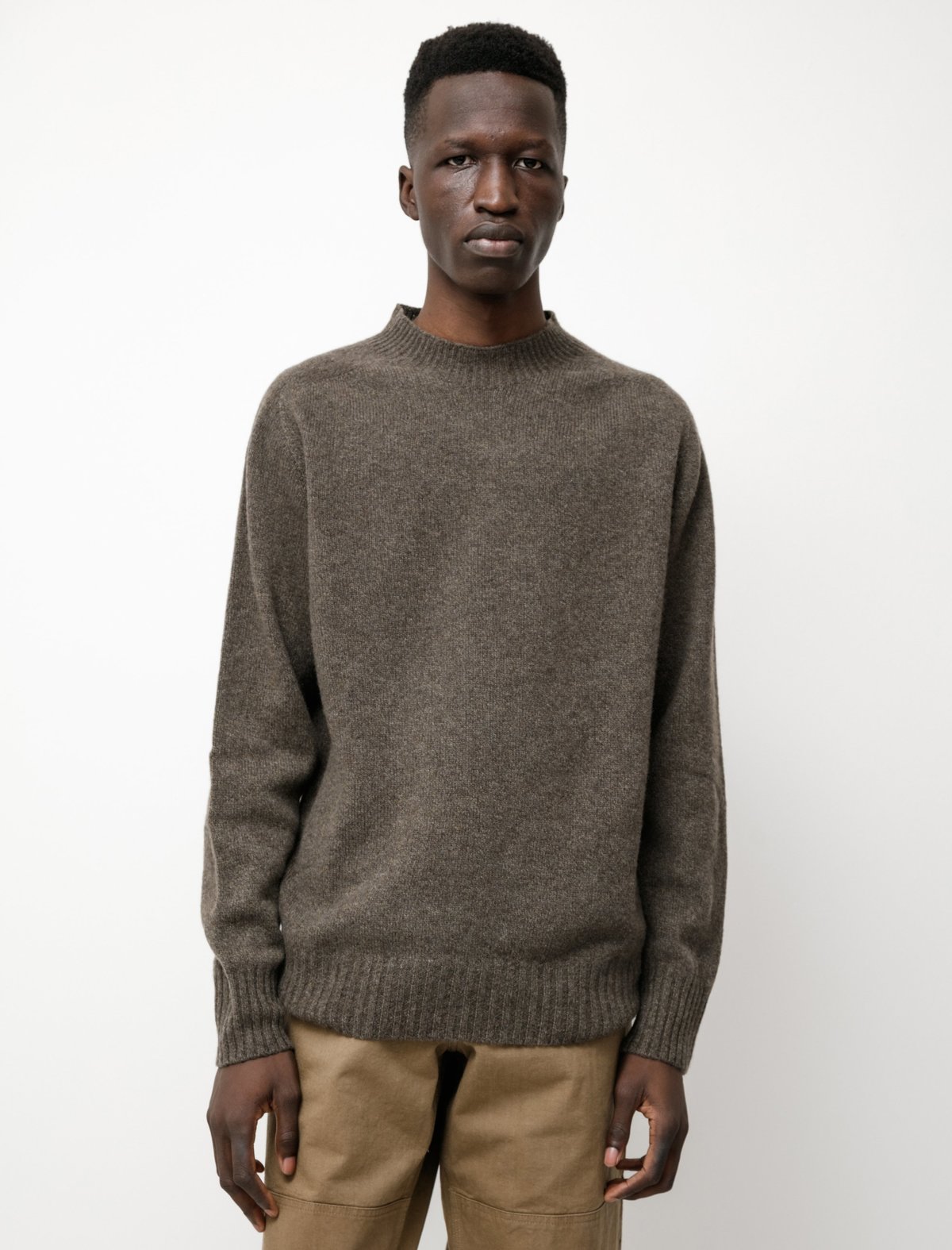 Margaret Howell Merino Cashmere Bark Twist Saddle Neck - Gray