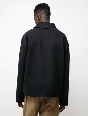 Margaret Howell Zip Up Heavy Wool Melton Jacket - Ink | Garmentory