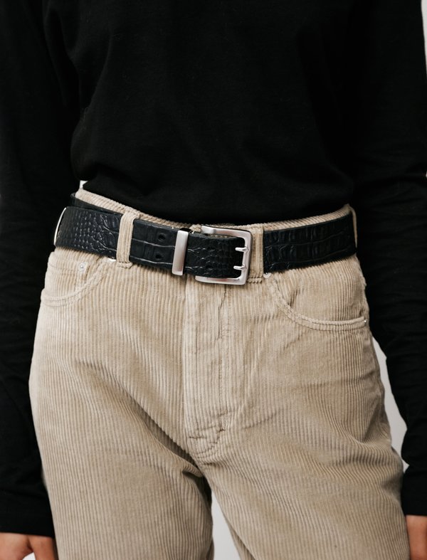 Our Legacy Double Tongue Belt - Black Croco | Garmentory