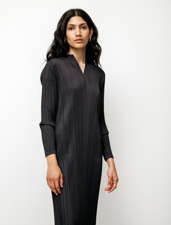pleats please high neck dress Issey Miyake Pliss-effect Midi Dress