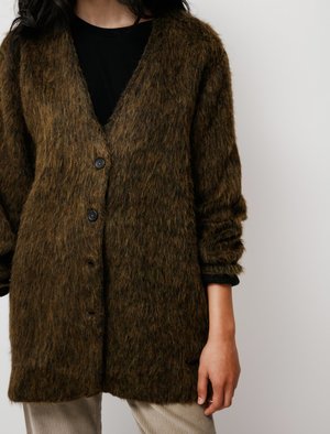 Our Legacy Mid Line Melange Mohair Cardigan - Olive | Garmentory