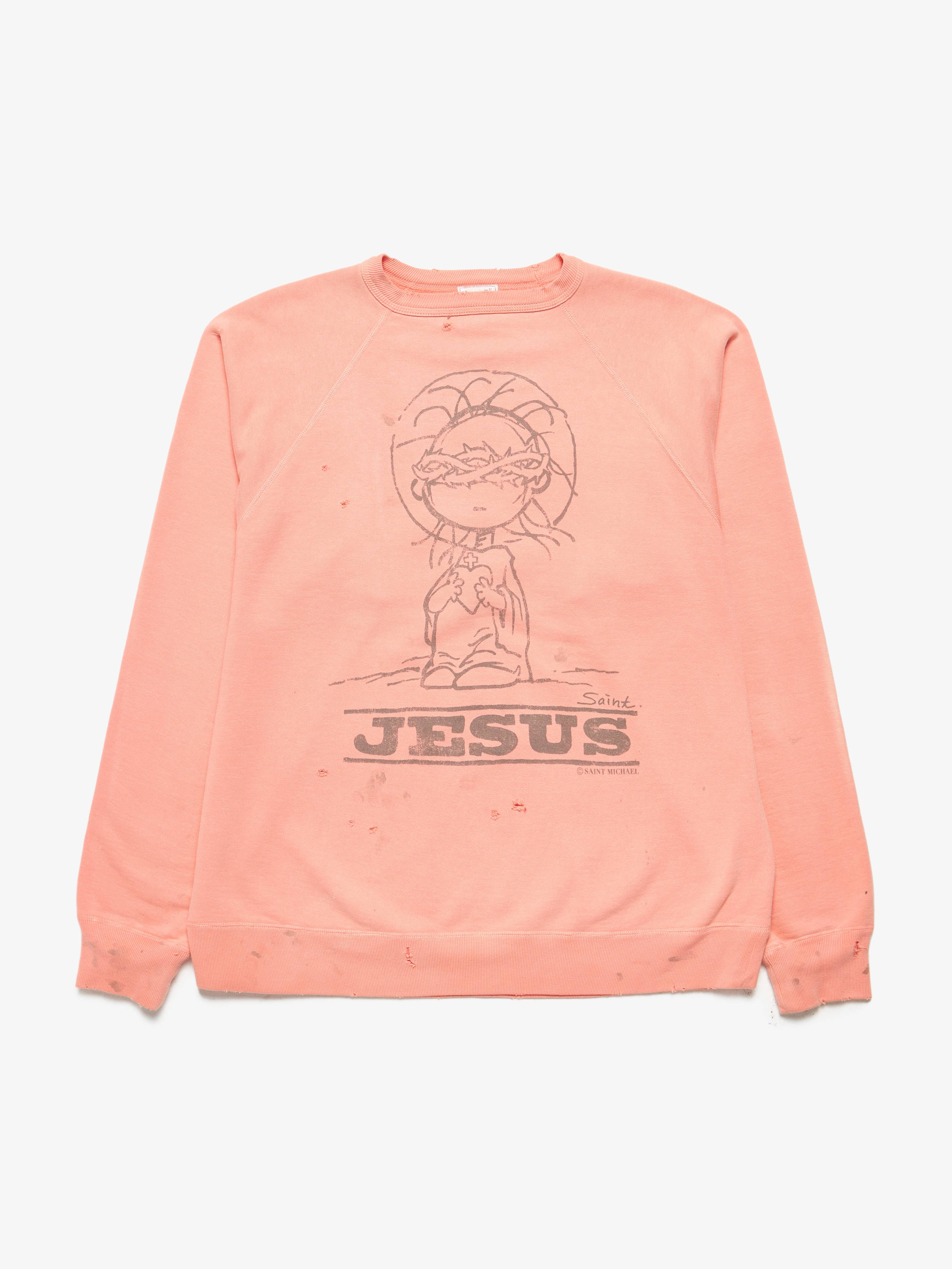 Saint Michael Male Pink Jesus Printed Cotton Sweatshirt Pre-Loved