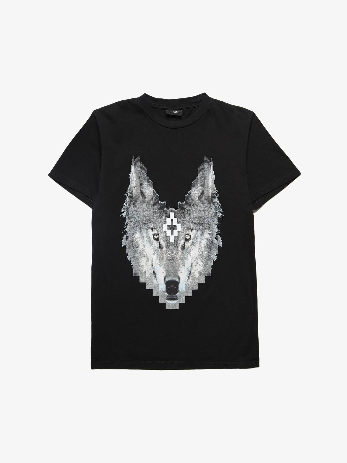 Marcelo Burlon W Black Wolf Printed Cotton T-shirt | Garmentory