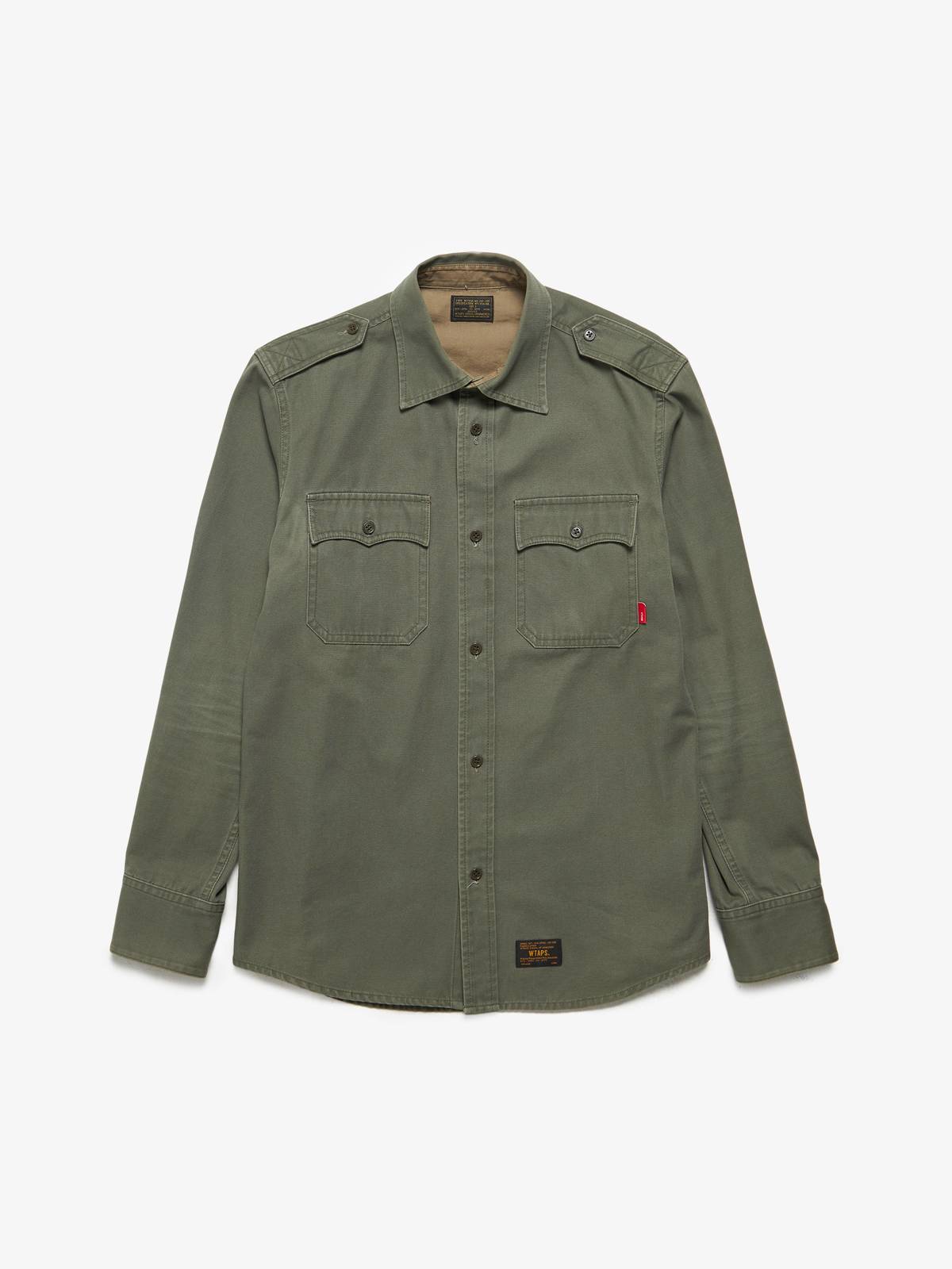 WTAPS 長袖シャツ カーキ XL相当 Wtaps-Male-Khaki-Cotton-