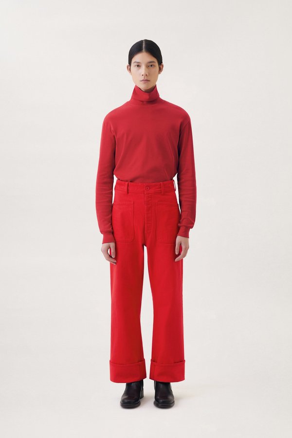 Lemaire Denim sailor pants - poppy red | Garmentory