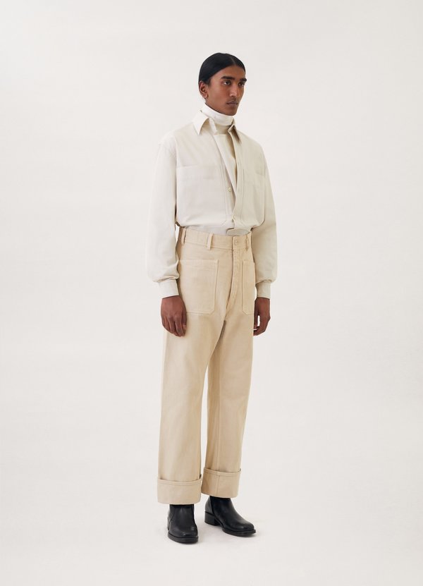 【LEMAIRE】 21aw Denim Salor Pants Lemaire Denim sailor pants - Saltpeter | Garmentory