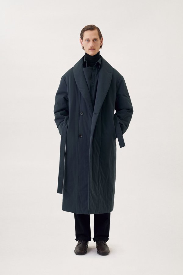 ジャケット・アウター LEMAIRE 21AW Wadded Bathroom Coat Lemaire Wadded bathrobe coat - vulcan blue | Garmentory