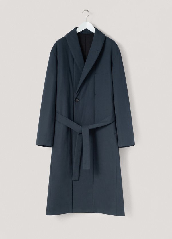 Lemaire Wadded bathrobe coat - vulcan blue | Garmentory