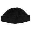 cableami Boa Fleece Drawcord Hat - Black - Thumbnail 1