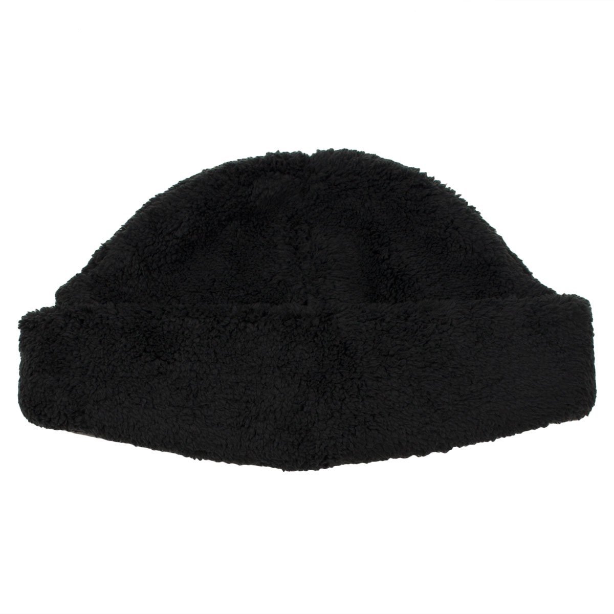 cableami Boa Fleece Drawcord Hat - Black - Image 1 of 4
