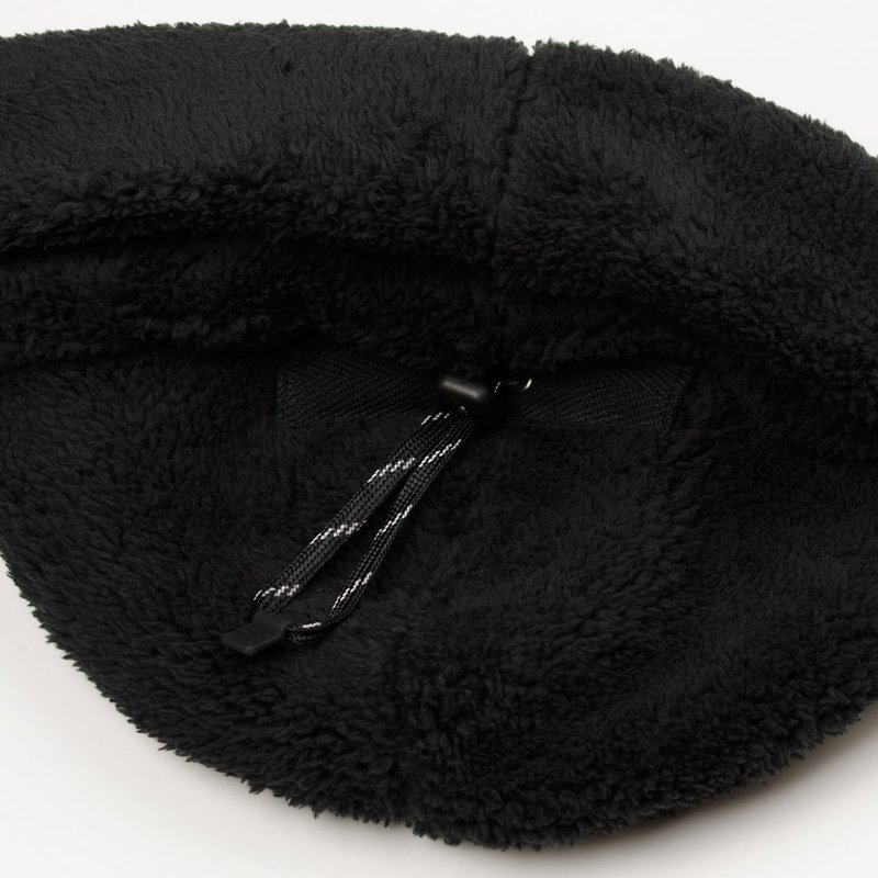 cableami Boa Fleece Drawcord Hat - Black