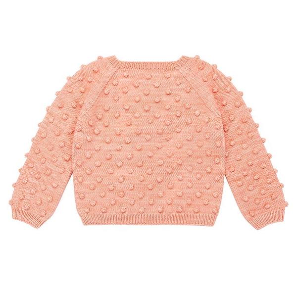 Kids Misha & Puff Popcorn Sweater - Grapefruit Pink | Garmentory