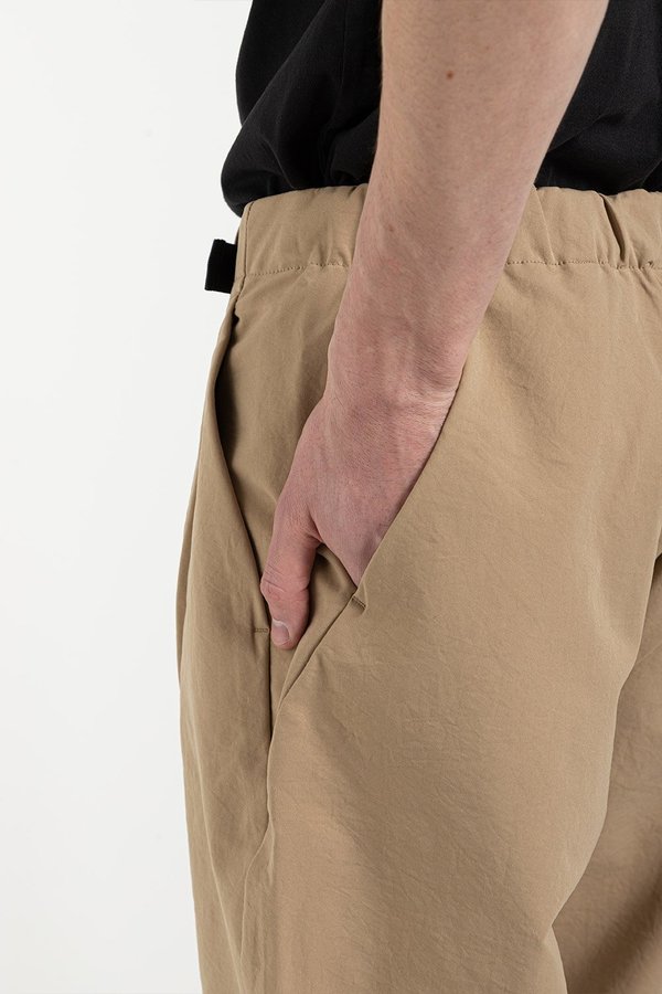 Goldwin One Tuck Tapered Stretch Pants - Clay Beige | Garmentory