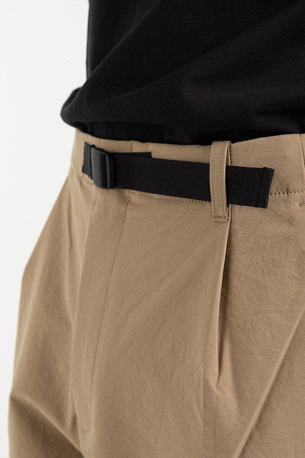 Goldwin One Tuck Tapered Stretch Pants - Clay Beige | Garmentory