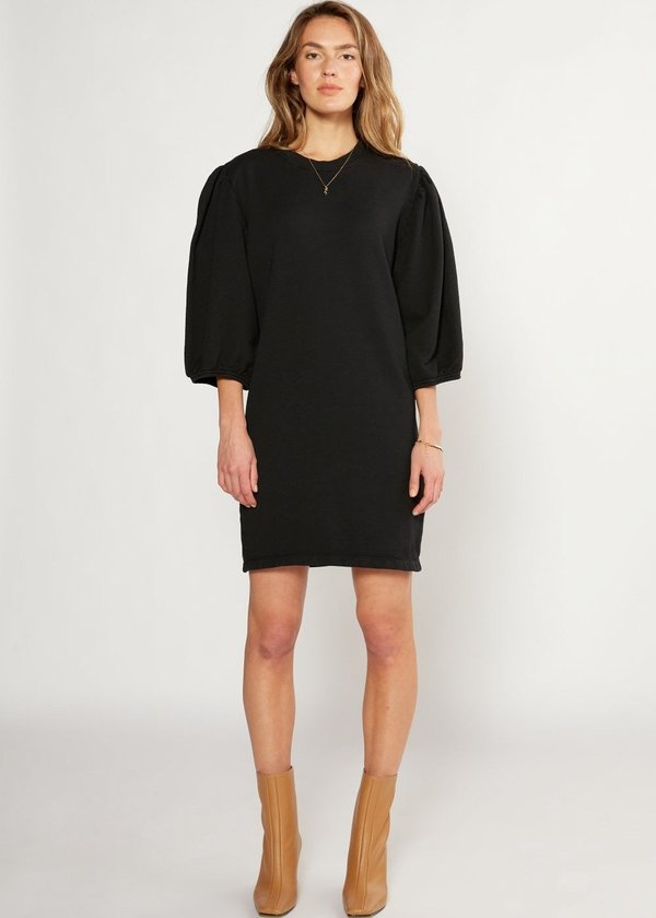 Etica Isabelle Puff Sleeve Knit Dress - Black | Garmentory Etica Isabelle Puff Sleeve Knit Dress - Black | Garmentory