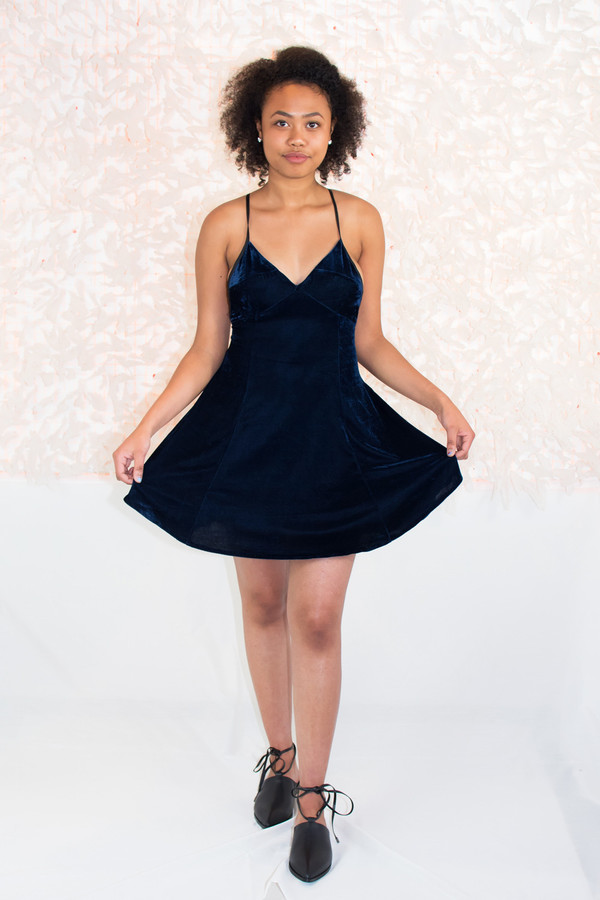 blue velvet swing dress Velvet Swing Tunic in Peacock Blue