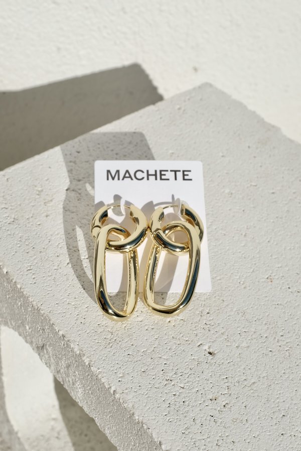 Machete Chunky Oval Charms Hoops Gold Garmentory