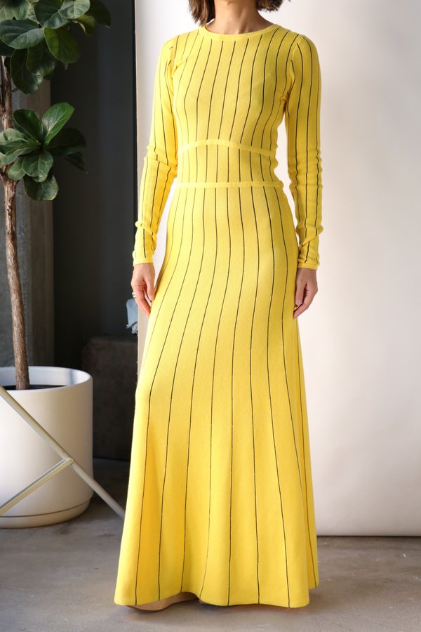 chinese dress ladies Sandrine Off Shoulder Knit Maxi Dress / Lemon | Meshki