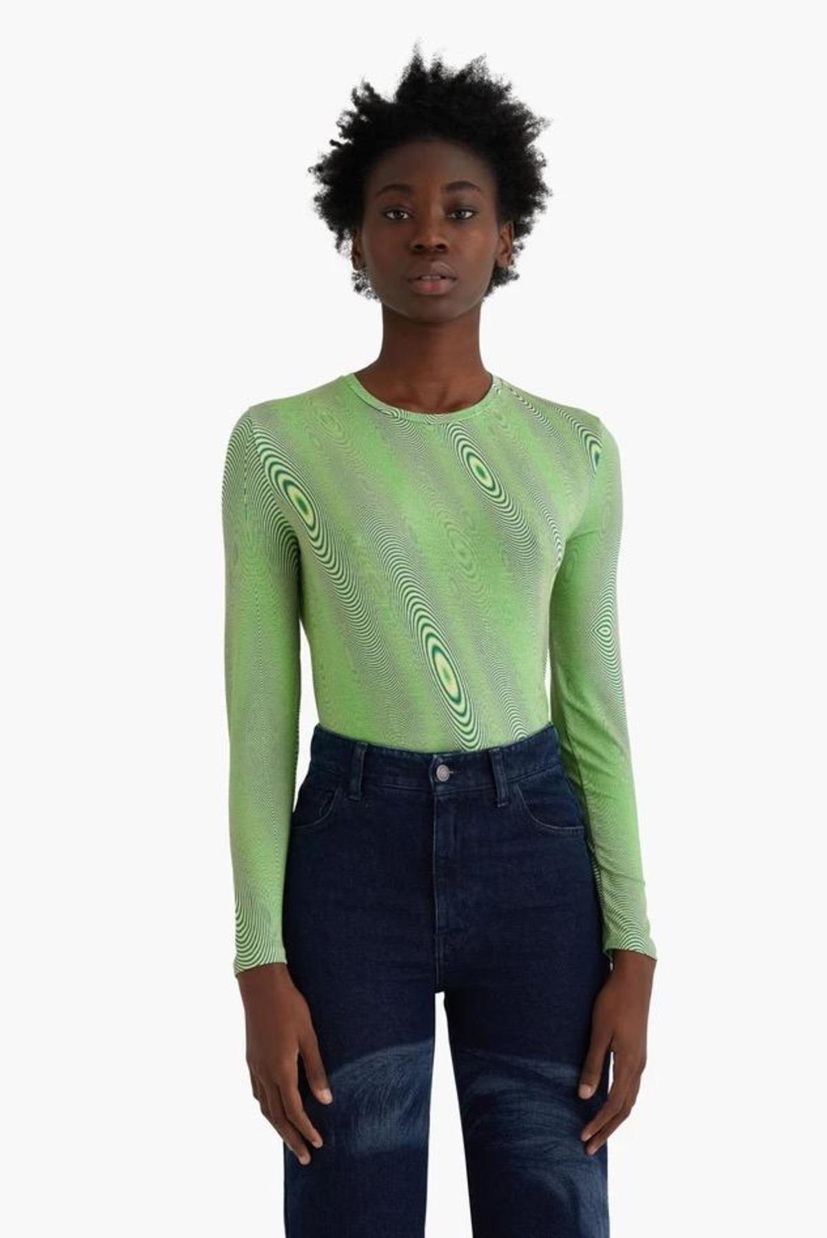 paloma woolグラデーションTシャツ PALOMA-Green reversible t-shit with 'Paloma' print – paloma wool