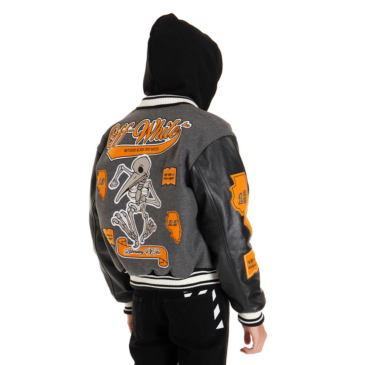 ジャケット Off-White SS23 Off-White Jackets (OWYE044S23 DEN0014500) OFF-WHITE Varsity Jacket - gray | Garmentory