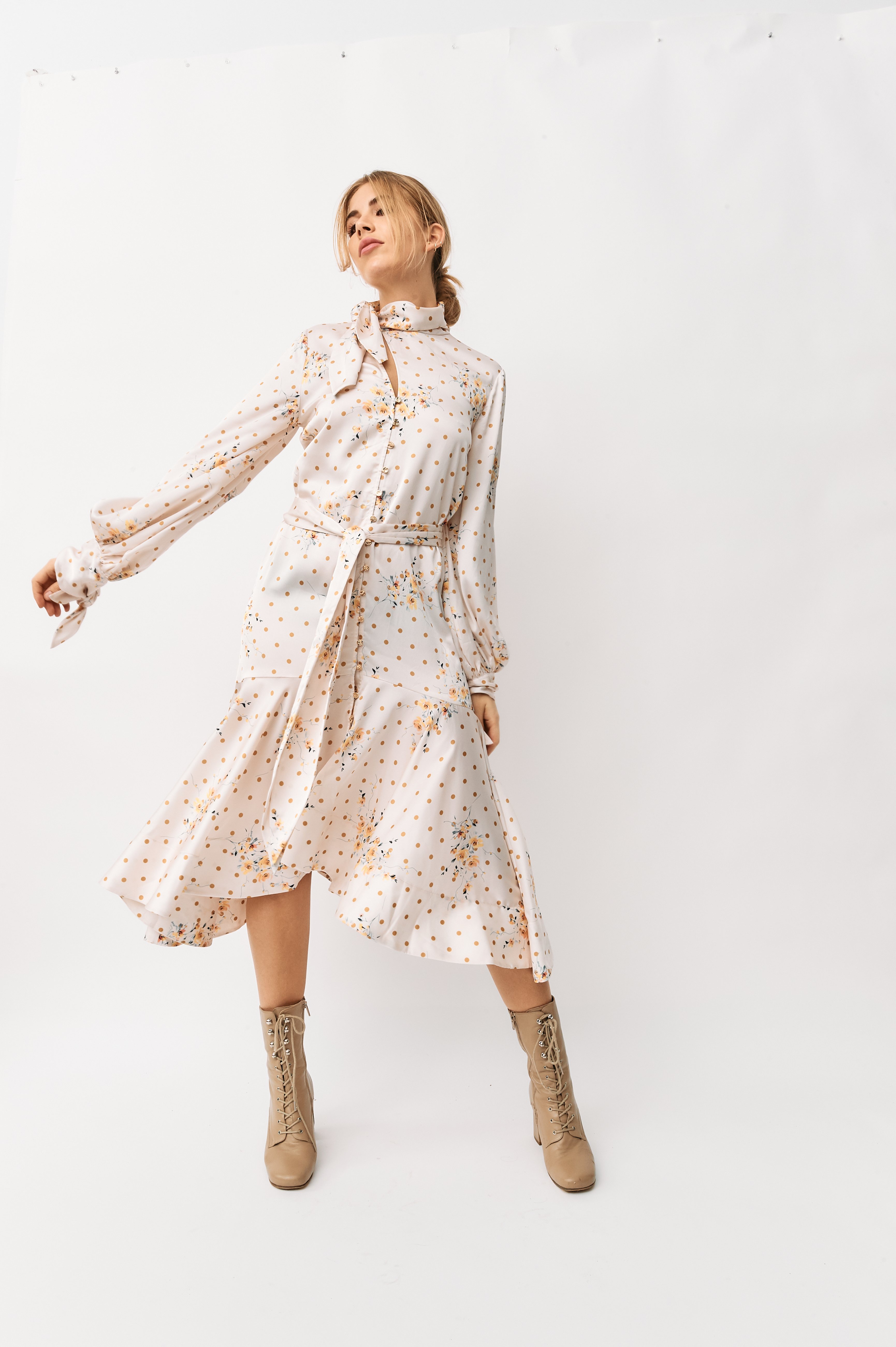 keepsake ironic midi dress Ironic Midi Dress - Creme by Keepsake the Label for Rent