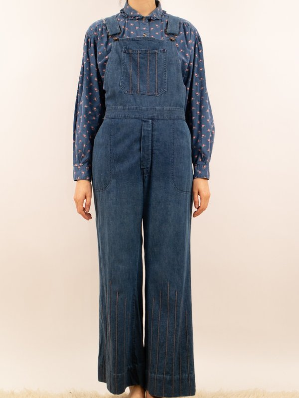 1970s Handmade Denim Suspender Overalls