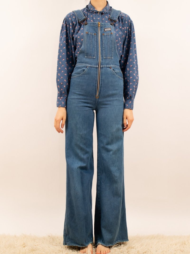Vintage 1970's zip front mwg overalls - mid-wash | Garmentory