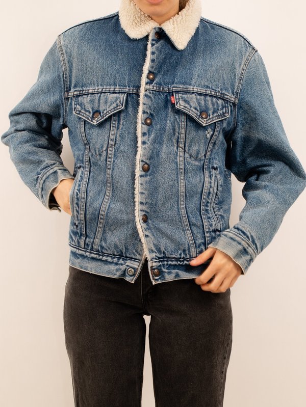 levis denim jacket with sheep's wool lining