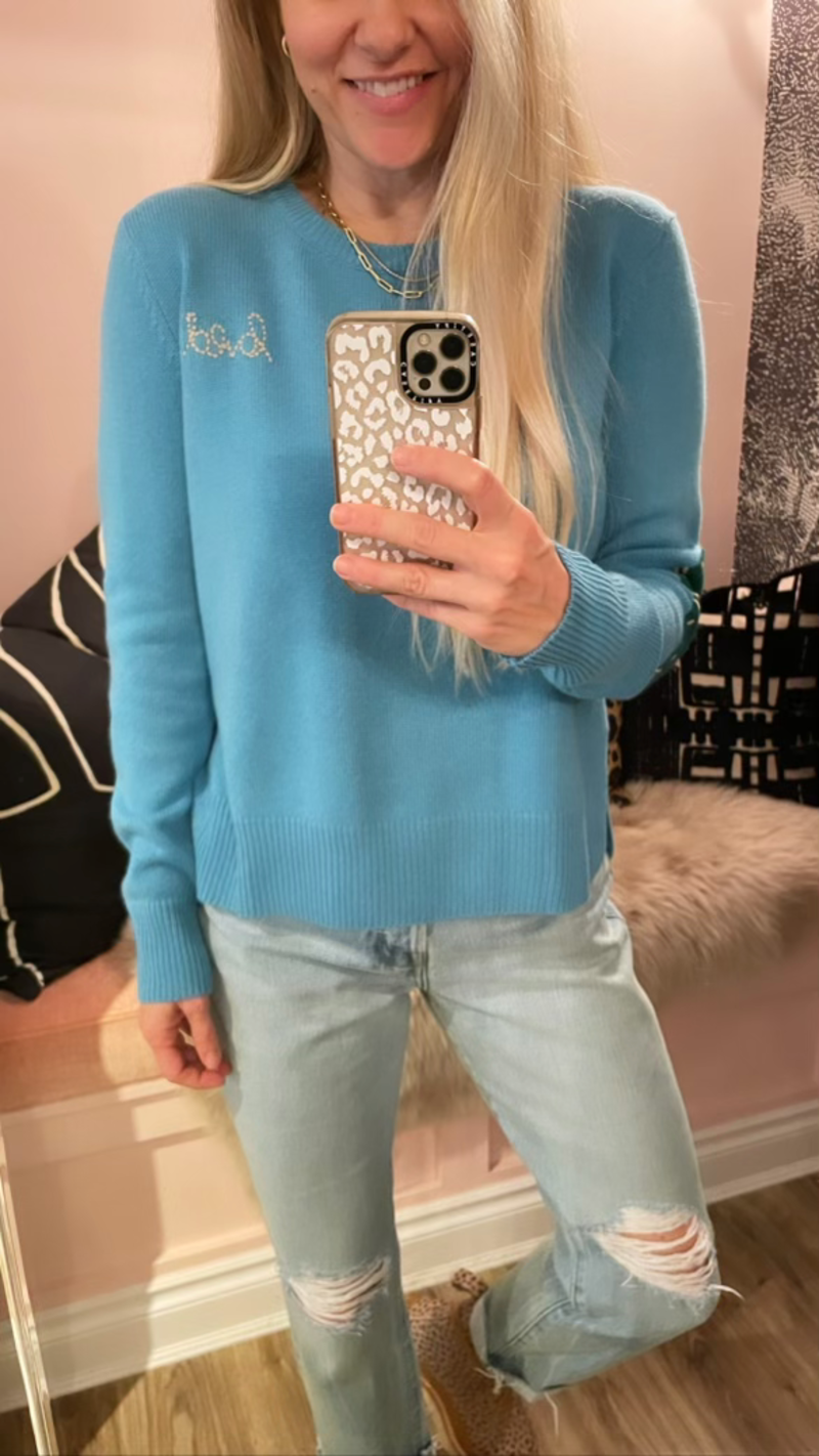 Kerri Rosenthal Patchwork Love Cashmere Sweater - BLUE  display picture 2