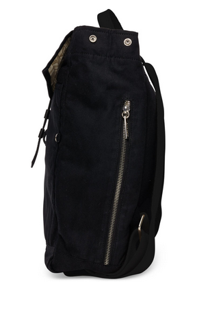 TOMS Black Waxed Canvas/Leather Backpack TOMS Black Waxed Canvas/Leather Backpack