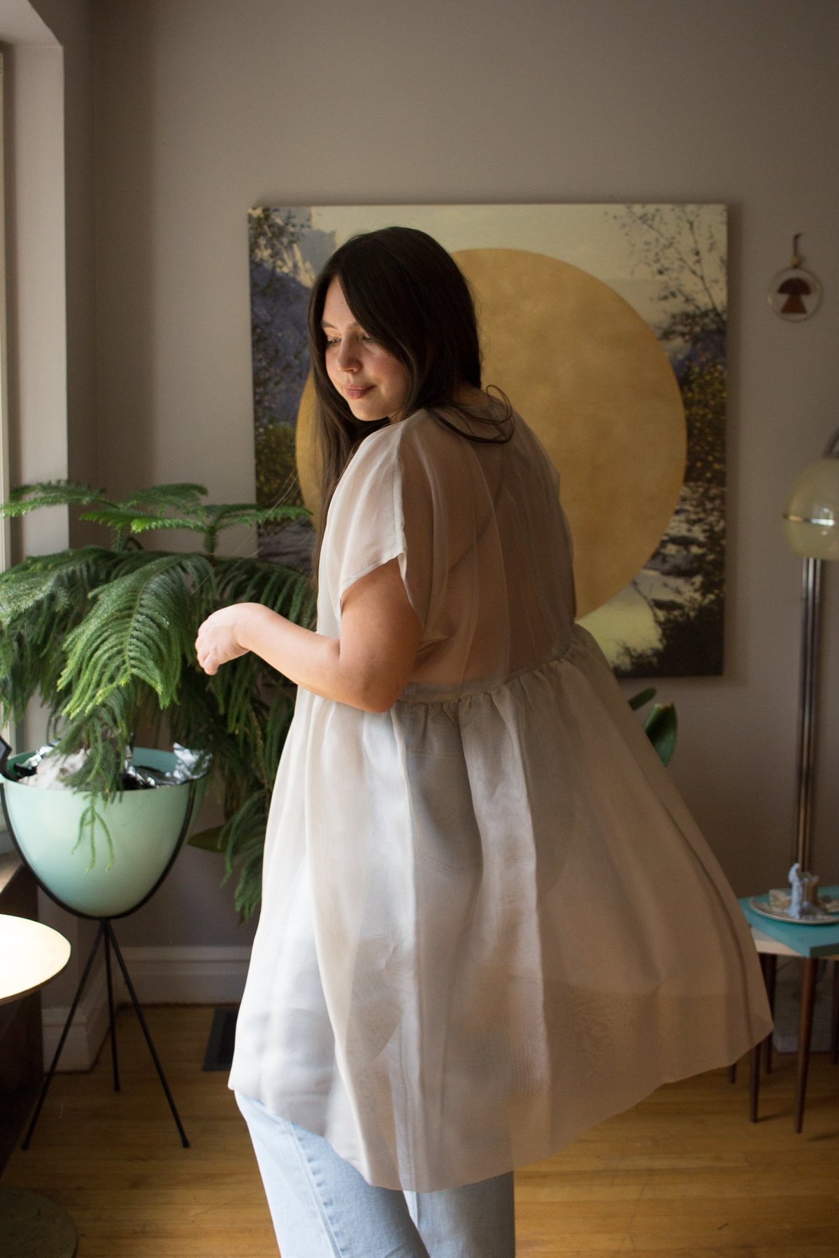 Noémiah Tulip Dress - Mushroom - Image 2 of 9