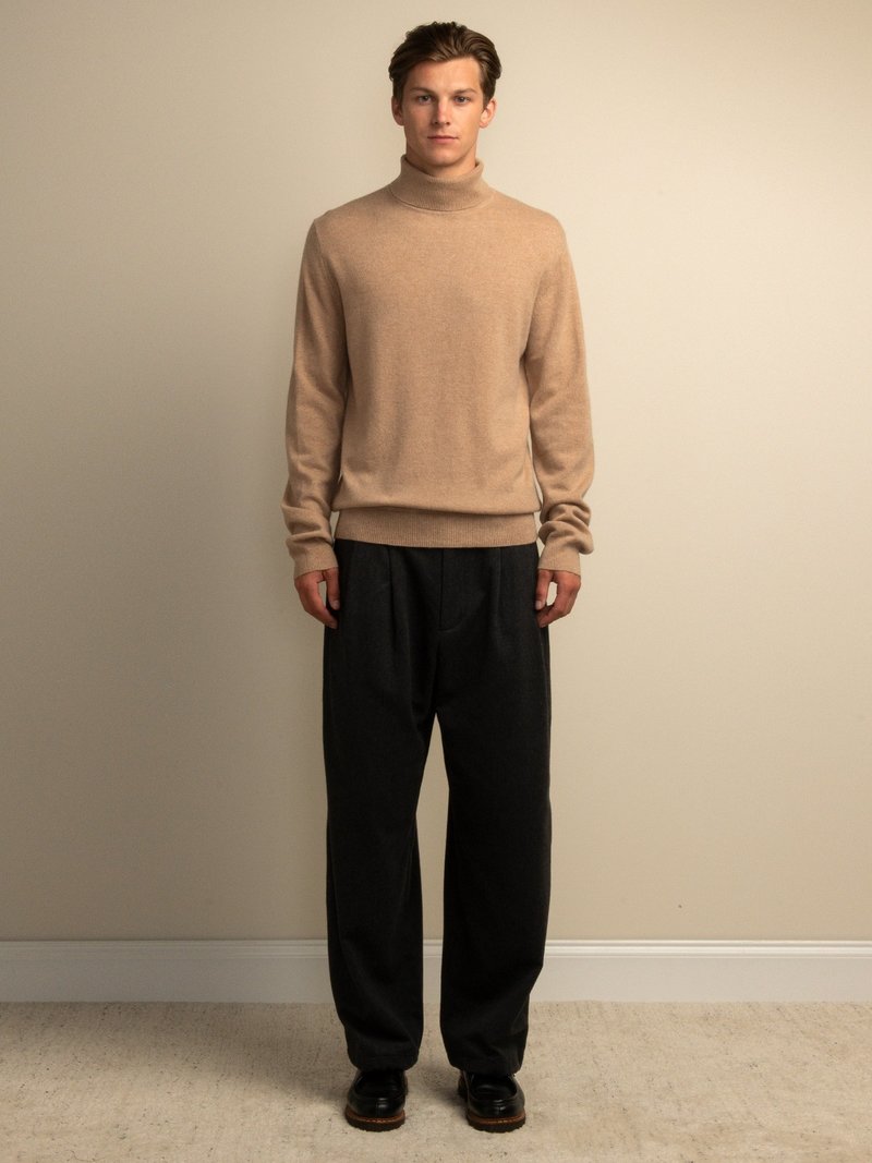 PURECASHMERE NYC Men Turtleneck Sweater Camel Garmentory