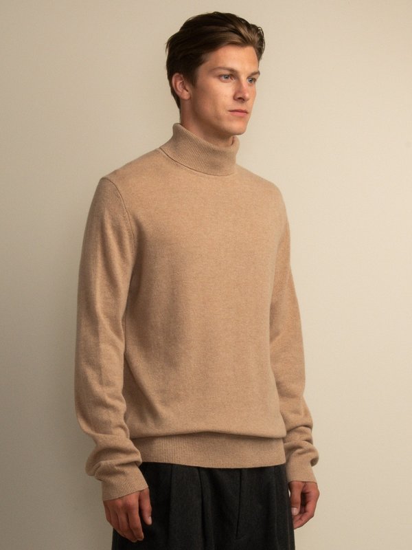 Men Turtleneck Sweater - Camel | Garmentory